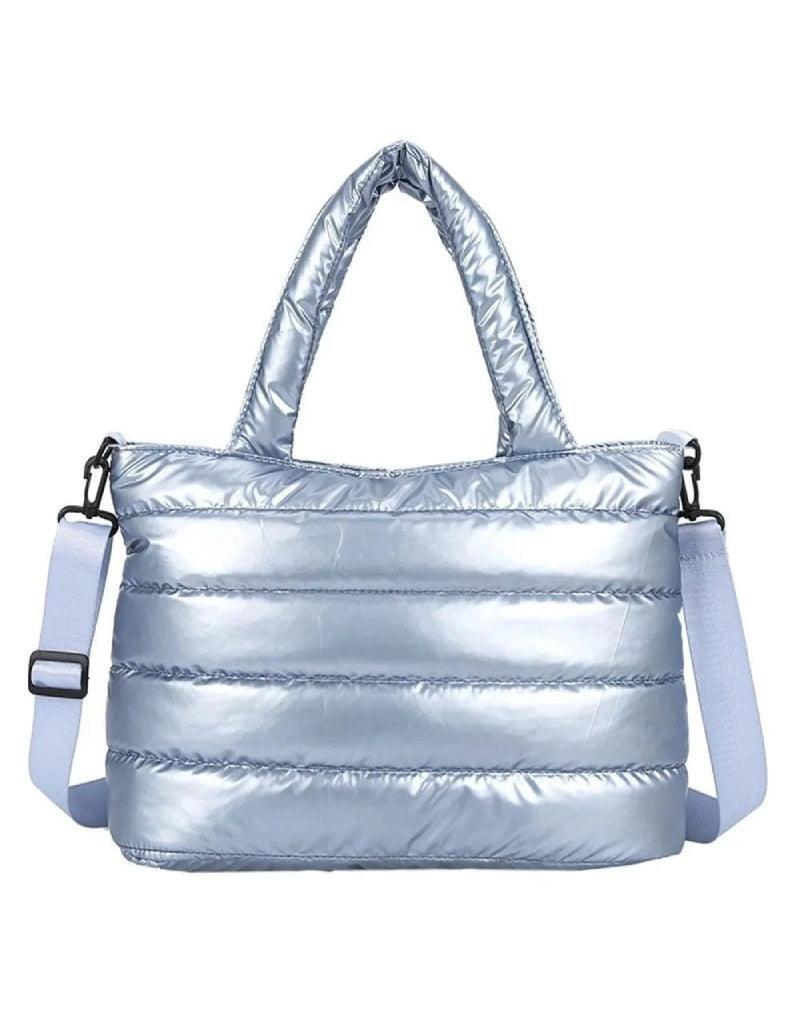 Sac matelassé métalisé Bleu-Atelier Matelassé