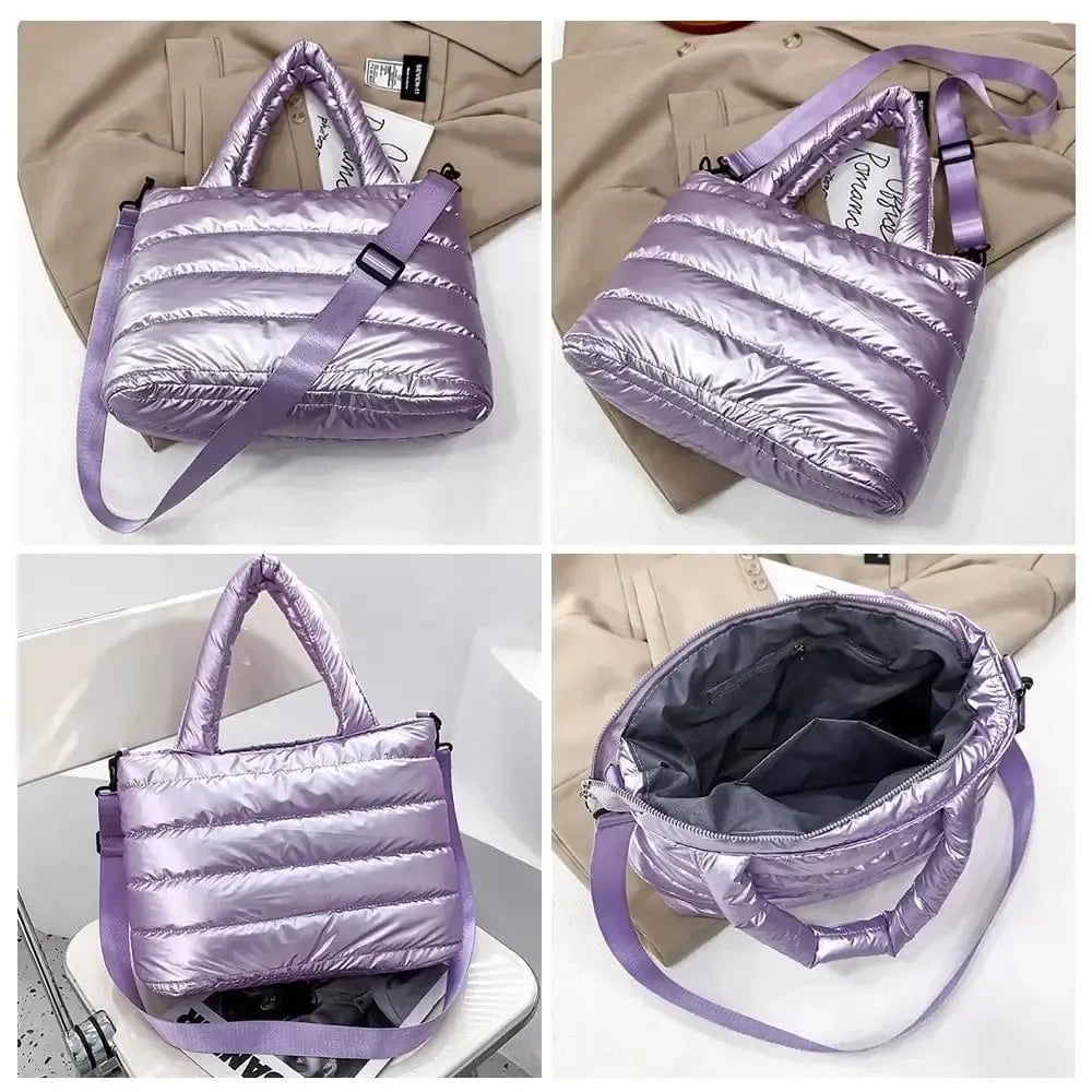 Sac matelassé métalisé Violet-Atelier Matelassé