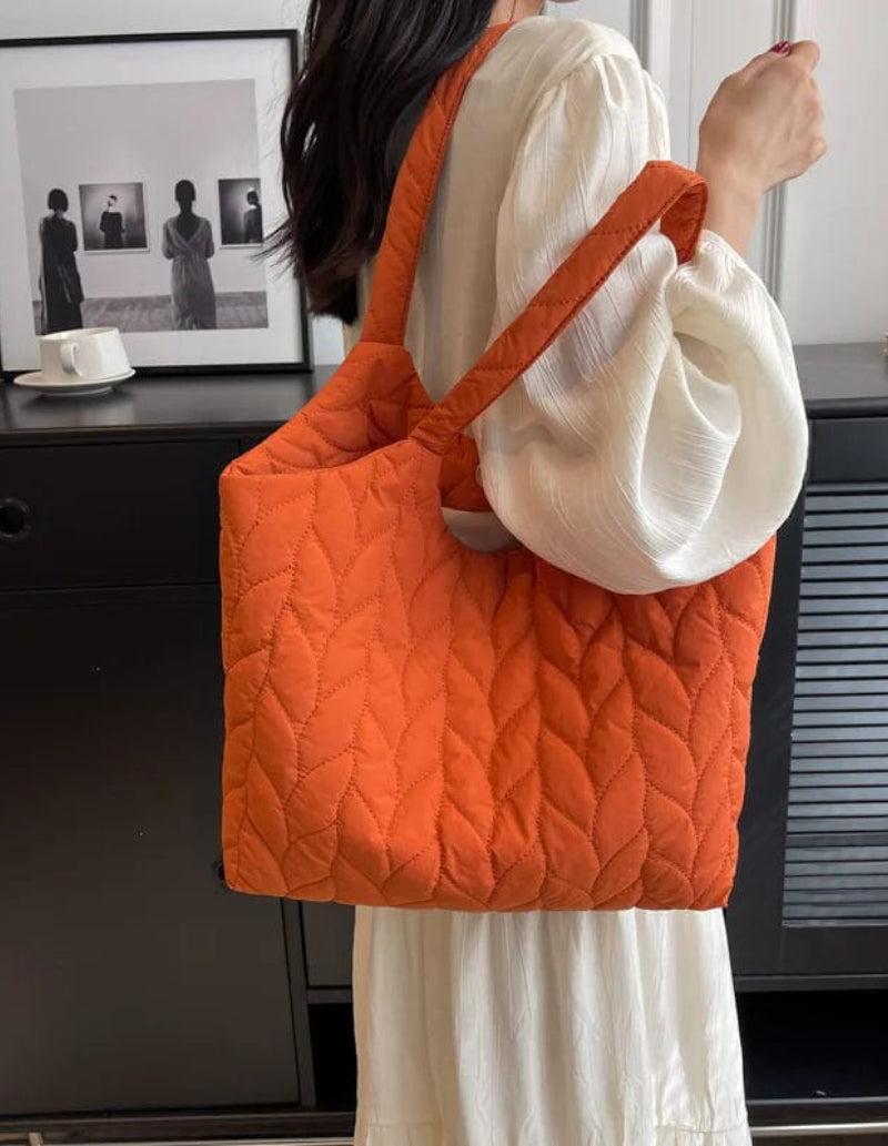 Sac matelassé orange-Atelier Matelassé
