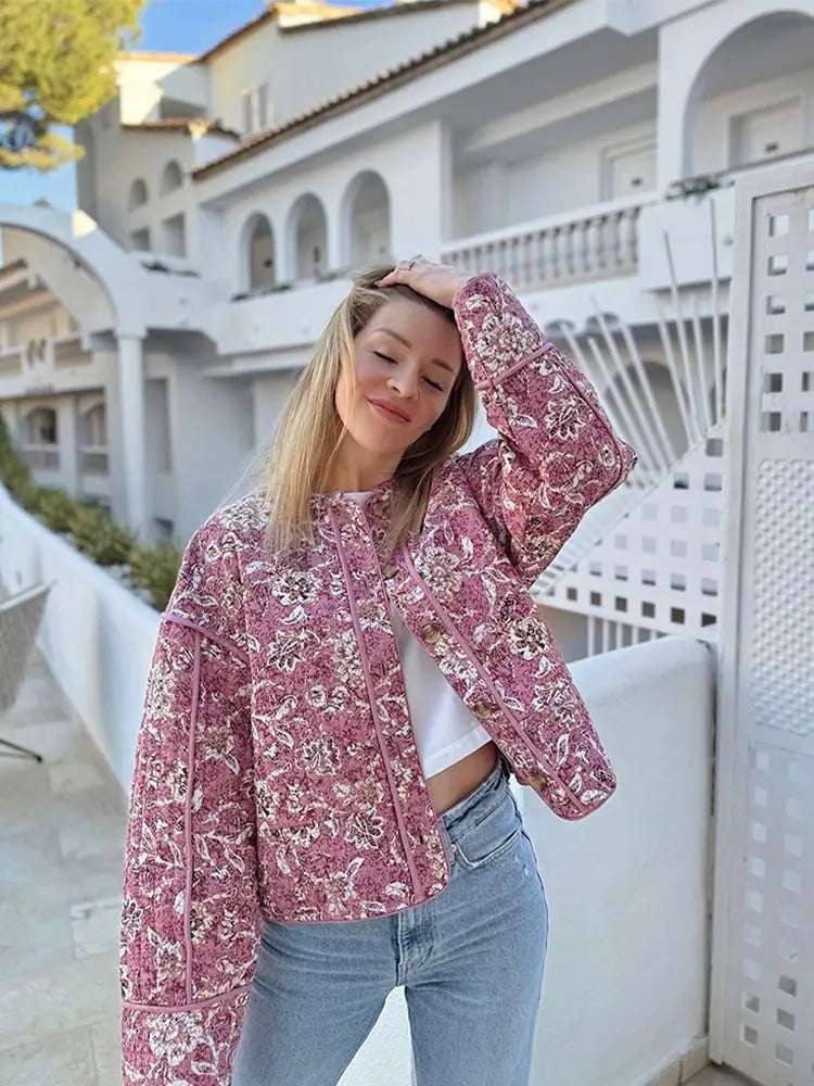 Blouson fleuri femme sale