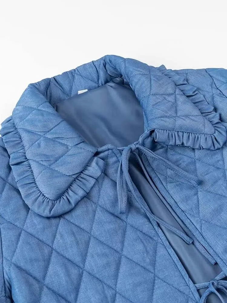 blouson jean matelassé femme