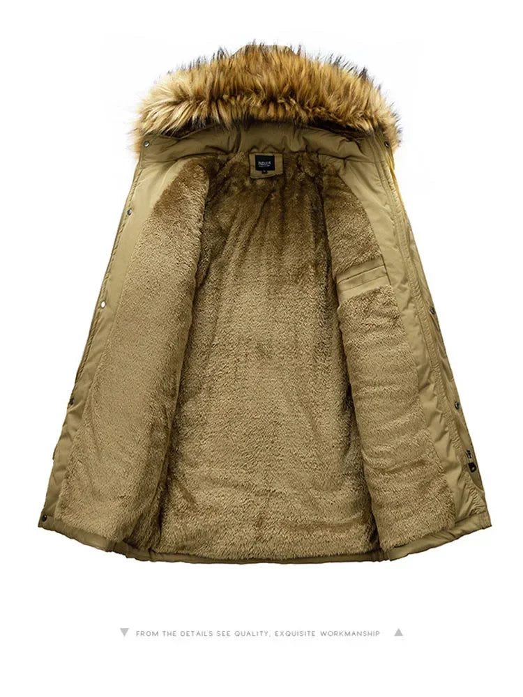 doudoune homme fourrure kaki