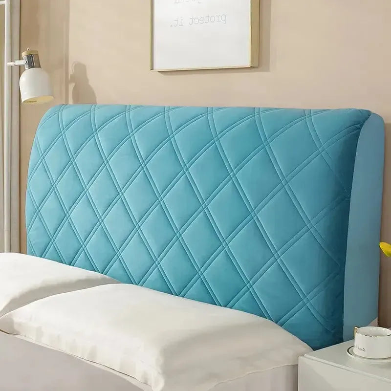 Tête de lit housse matelassée velvet Bleu turquoise-Atelier Matelassé