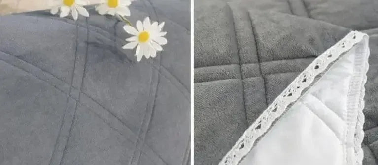 Tête de lit housse matelassée velvet Gris dark-Atelier Matelassé