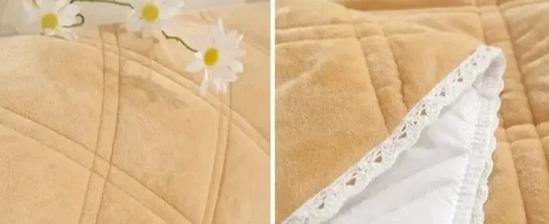 Tête de lit housse matelassée velvet crème de café-Atelier Matelassé