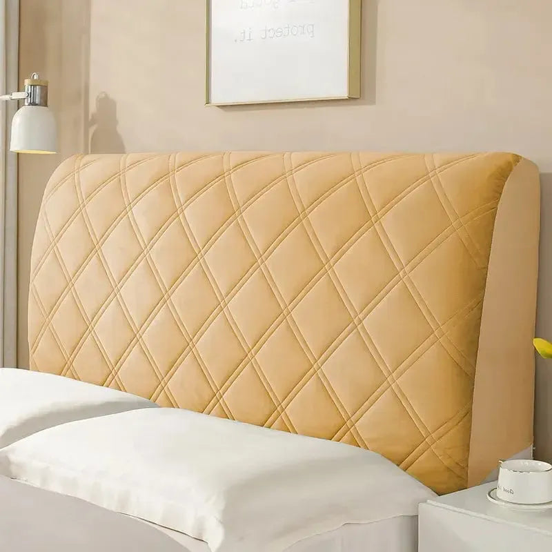 Tête de lit housse matelassée velvet crème de café-Atelier Matelassé