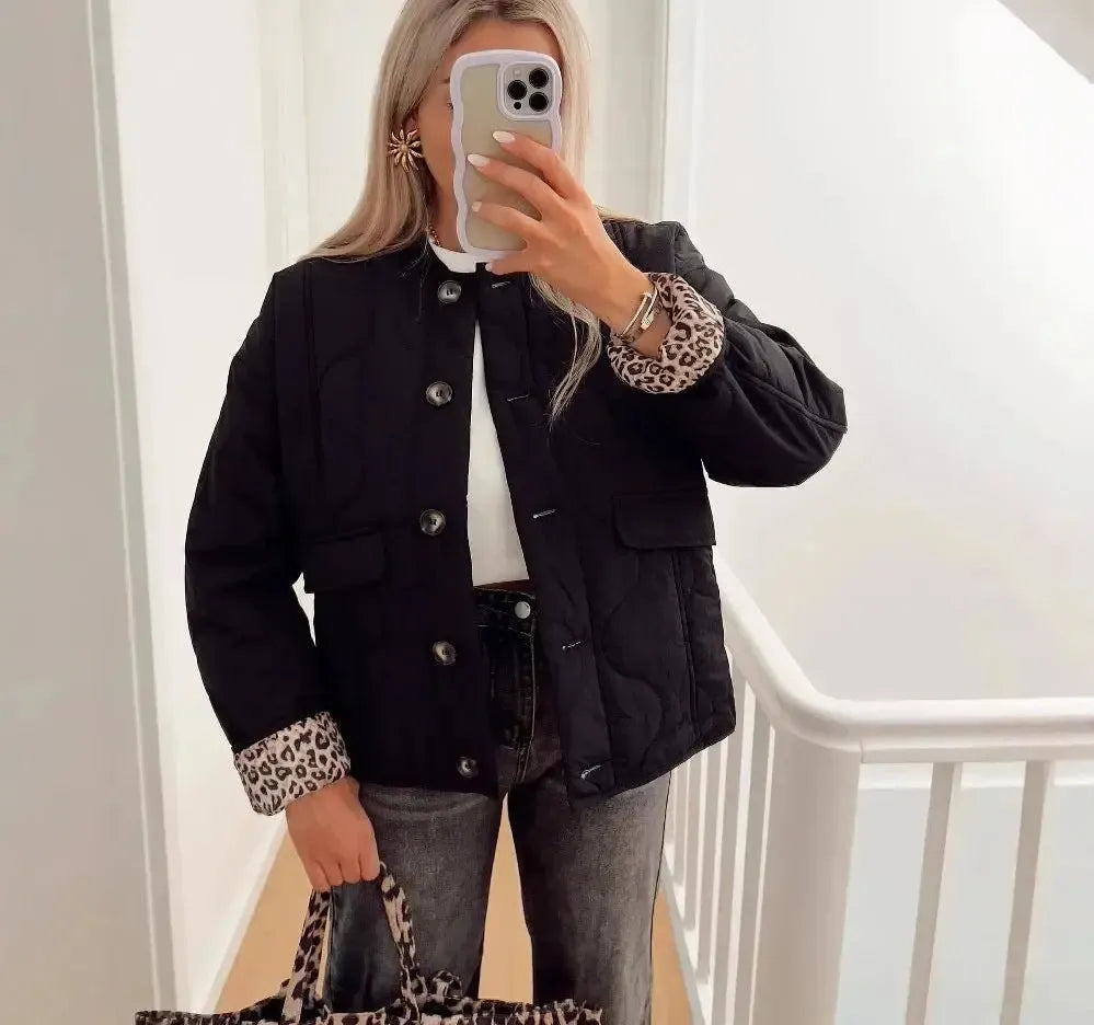 Veste courte matelassée Léopard-Atelier Matelassé