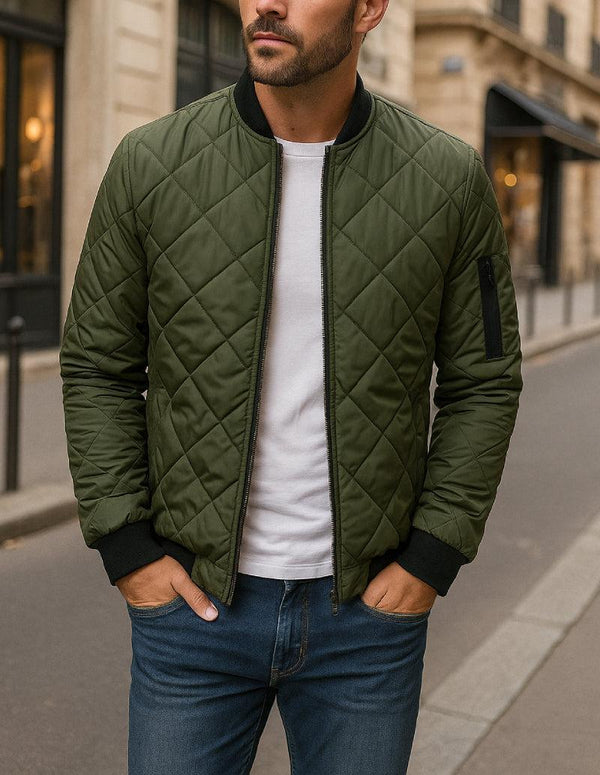 Veste matelassé homme Kaki Atelier Matelassé