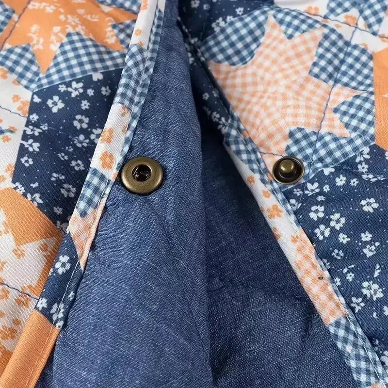 Veste matelassée Bleu réversible-Atelier Matelassé