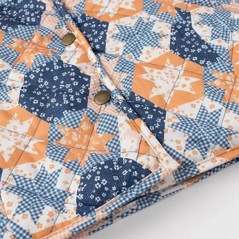 Veste matelassée Bleu réversible-Atelier Matelassé