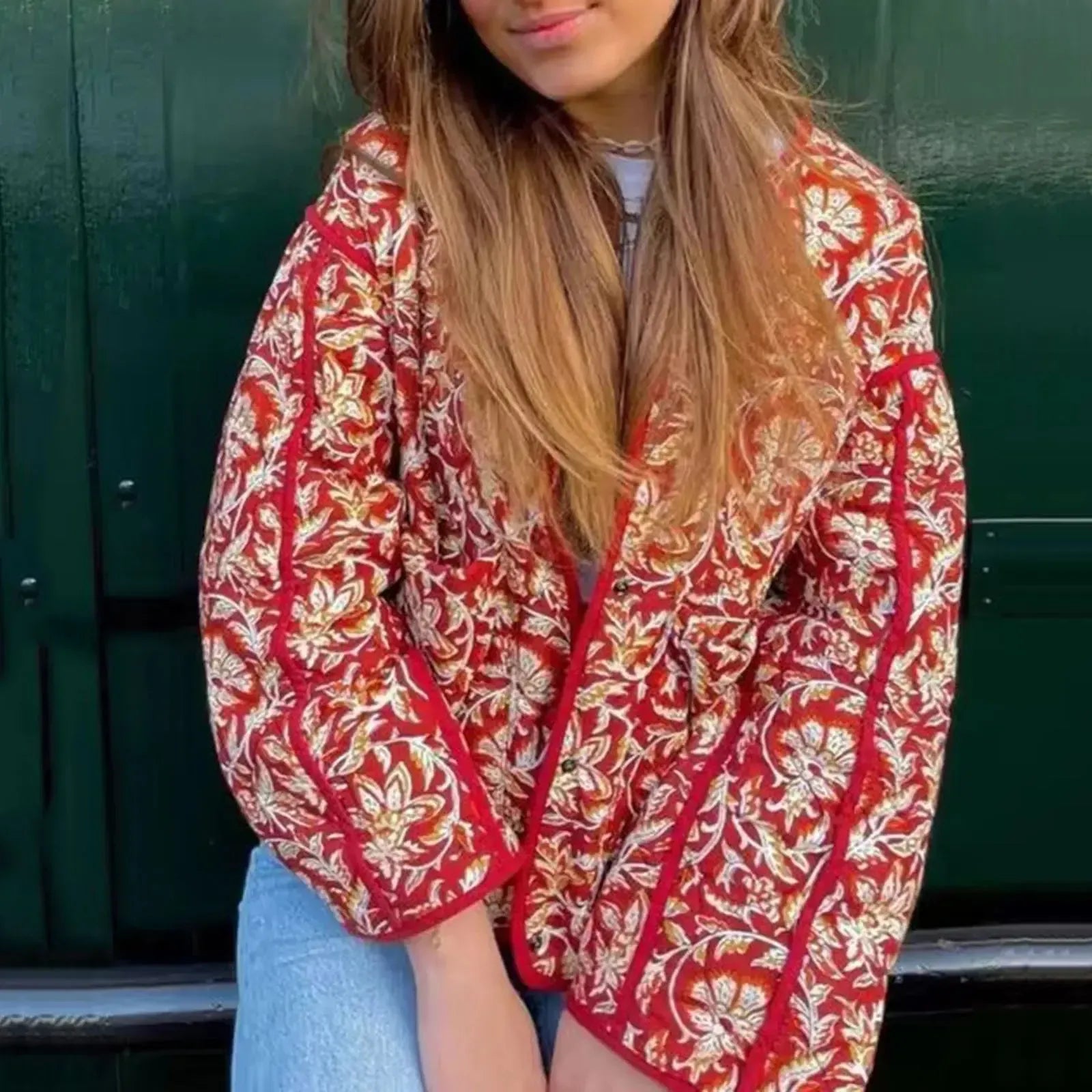 Veste matelassée Rouge Femme-Atelier Matelassé