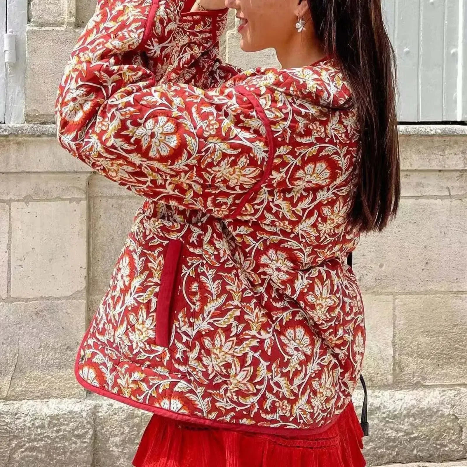 Veste matelassée Rouge Femme-Atelier Matelassé