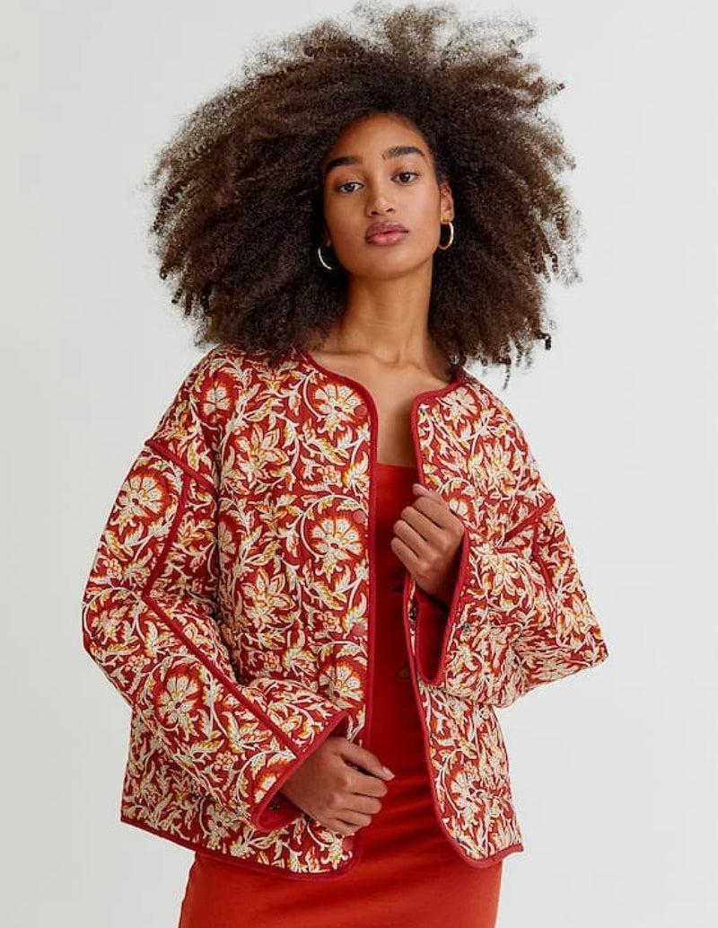 Veste matelassée Rouge Femme-Atelier Matelassé