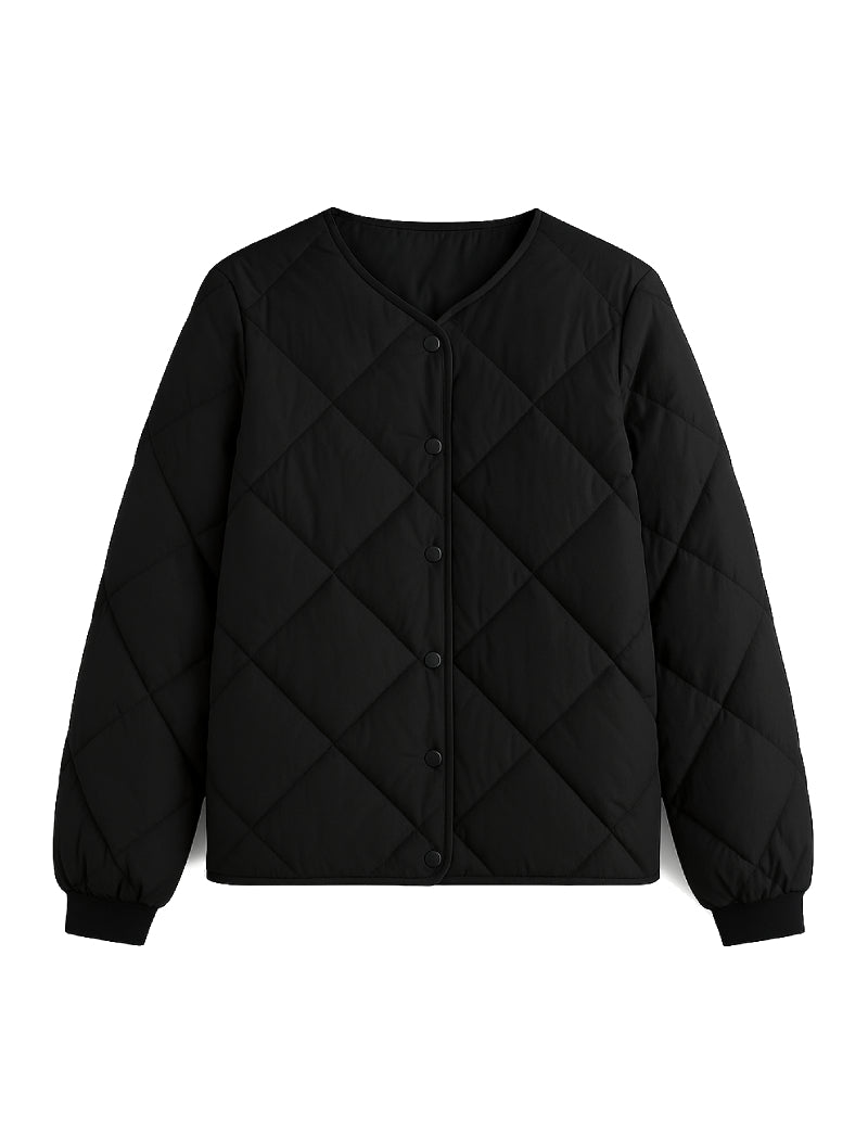 Veste matelassée casual Noire-Atelier Matelassé