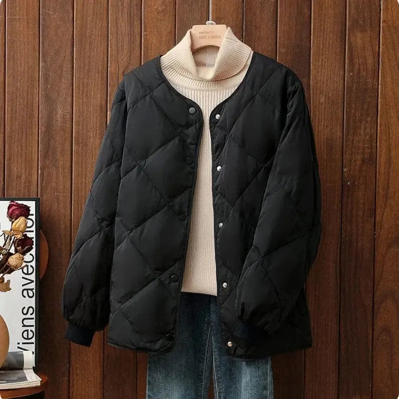 Veste matelassée casual Noire-Atelier Matelassé
