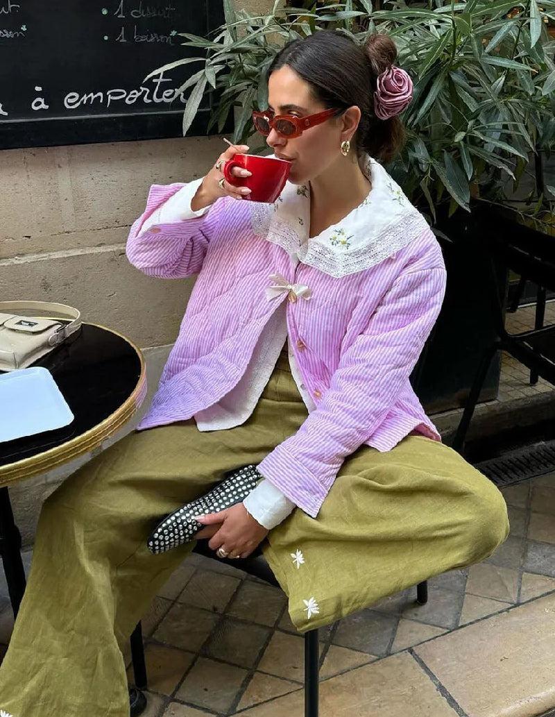Femmes Veste matelassée légère Mauve MS Mode Femmes Veste matelassée légère Mauve MS Mode