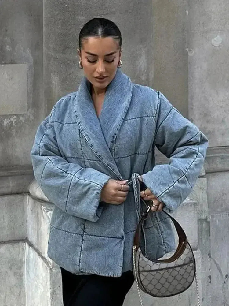 Veste matelassée en jean-Atelier Matelassé