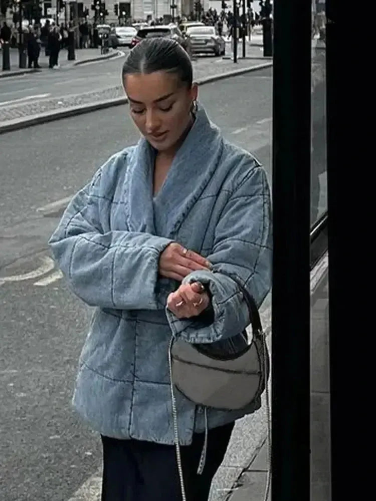 Veste matelassée en jean-Atelier Matelassé