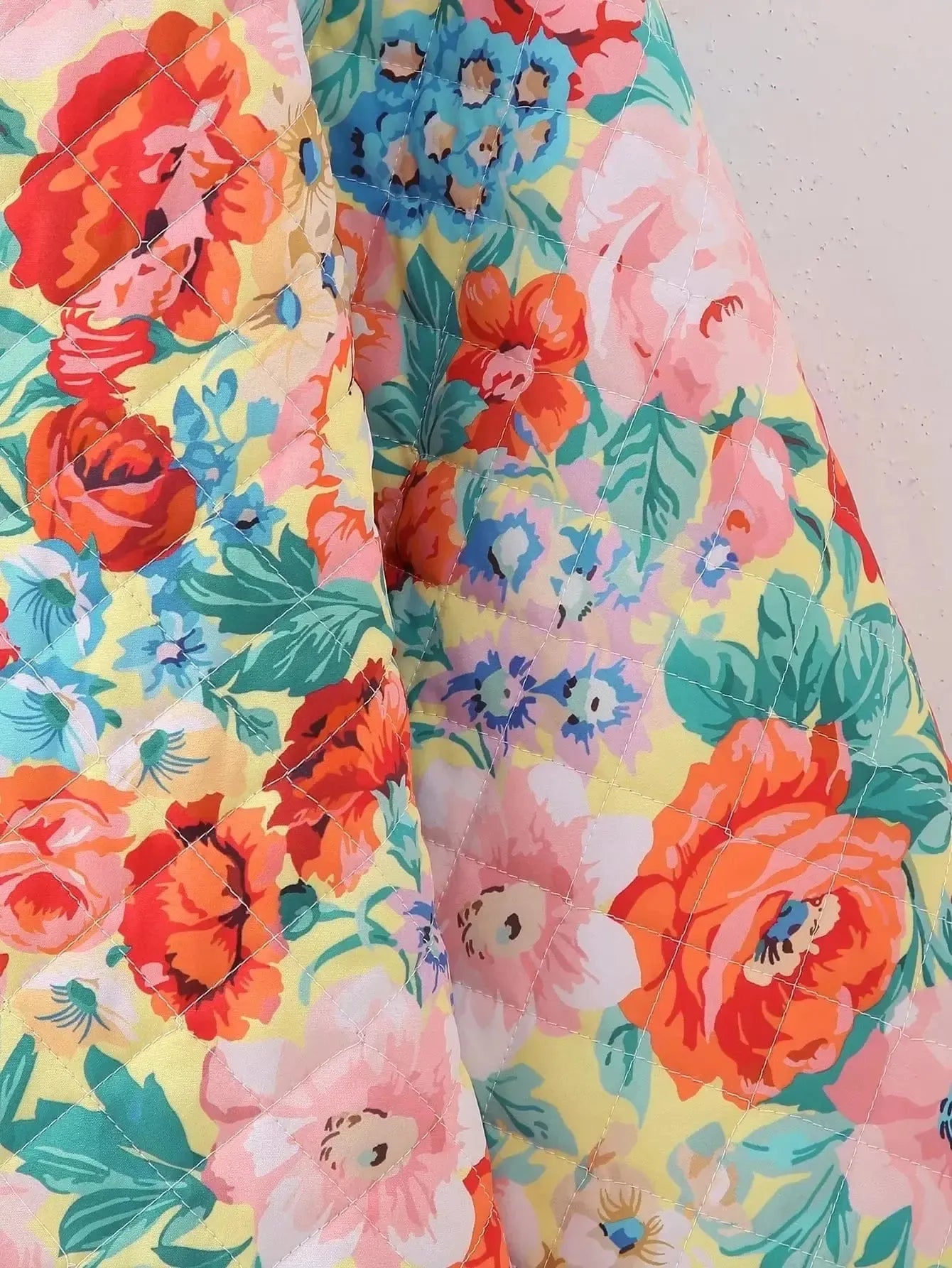 Veste matelassée fleurie Daysie-Atelier Matelassé