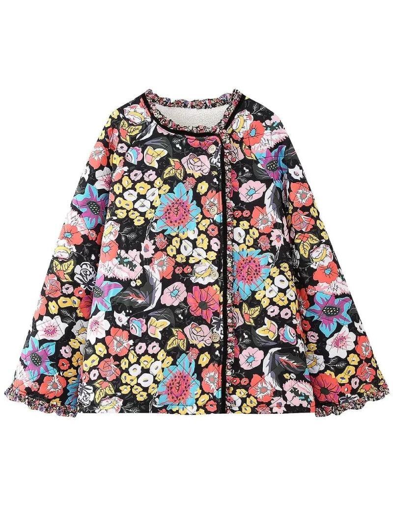 Veste matelassée fleurie Mi-saison-Atelier Matelassé