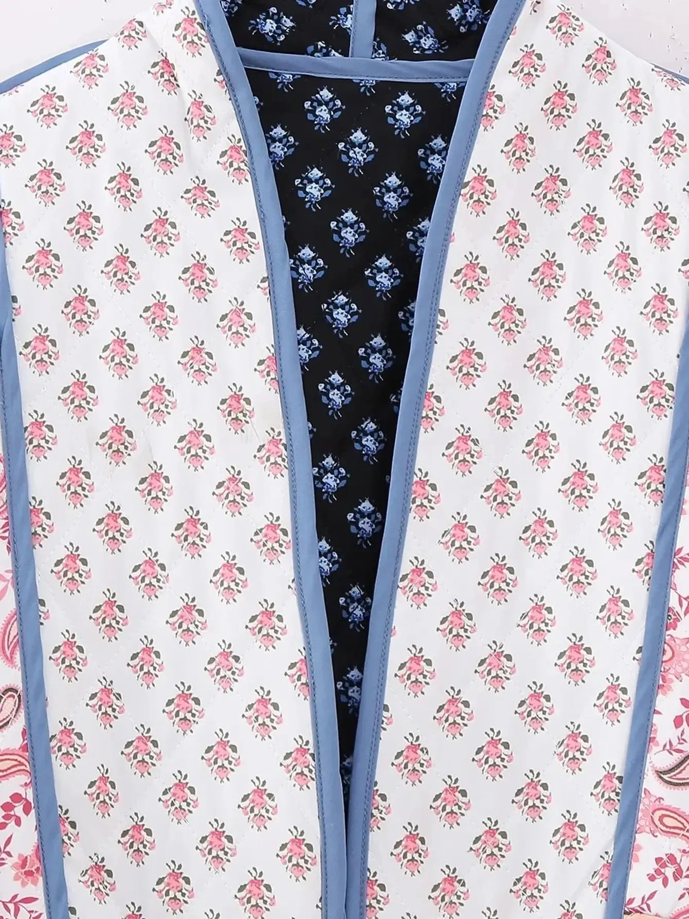 Veste matelassée fleurie réversible-Atelier Matelassé