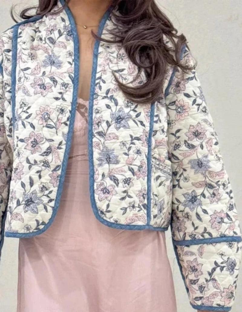 Veste matelassée fleurs-Atelier Matelassé