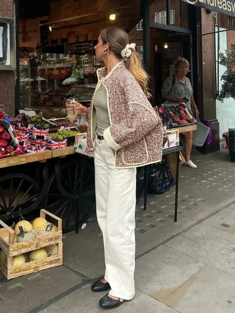 Veste matelassée légère florale femme-Atelier Matelassé
