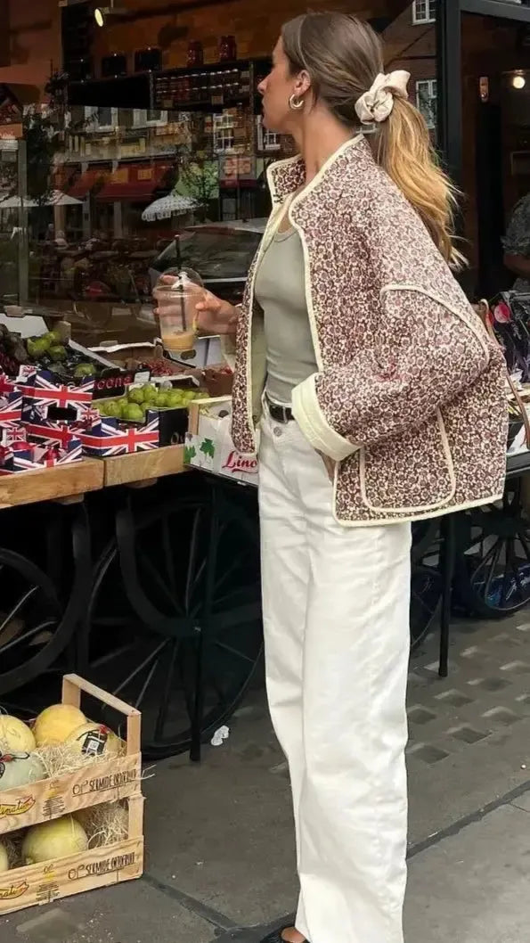 Veste matelassée légère florale femme-Atelier Matelassé