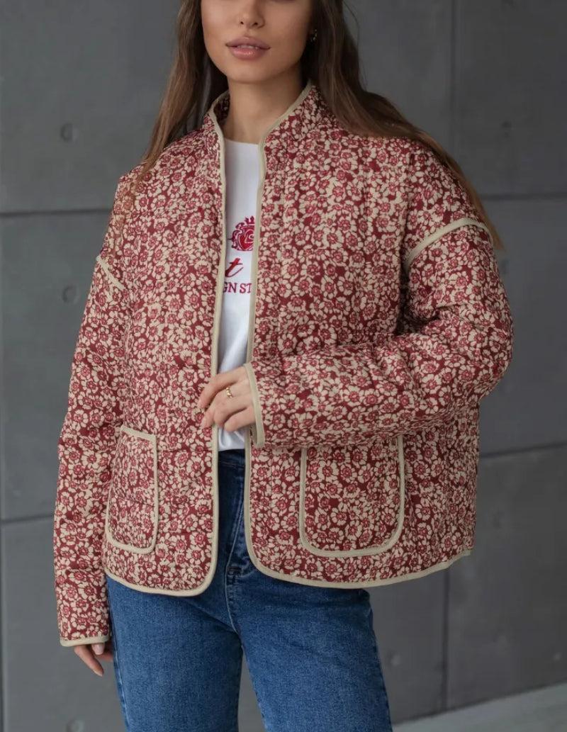 Veste matelassée légère florale femme