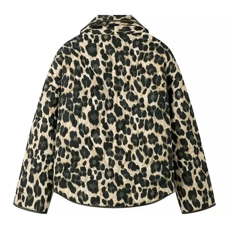 Veste matelassée leopard-Atelier Matelassé