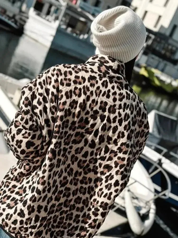 Veste matelassée leopard-Atelier Matelassé