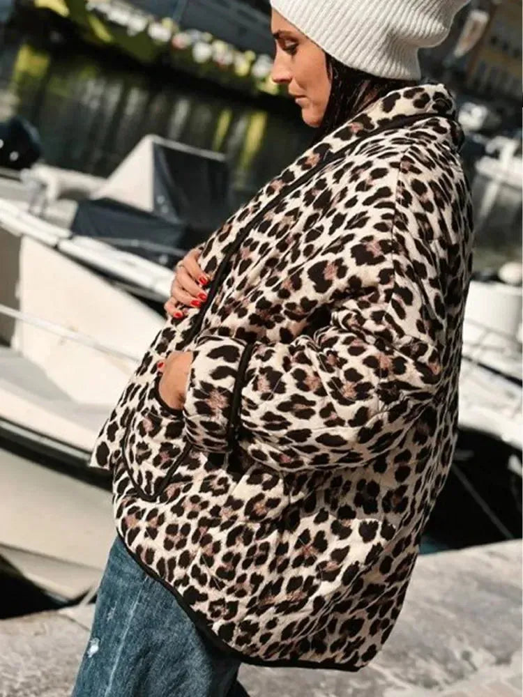 Veste matelassée leopard-Atelier Matelassé