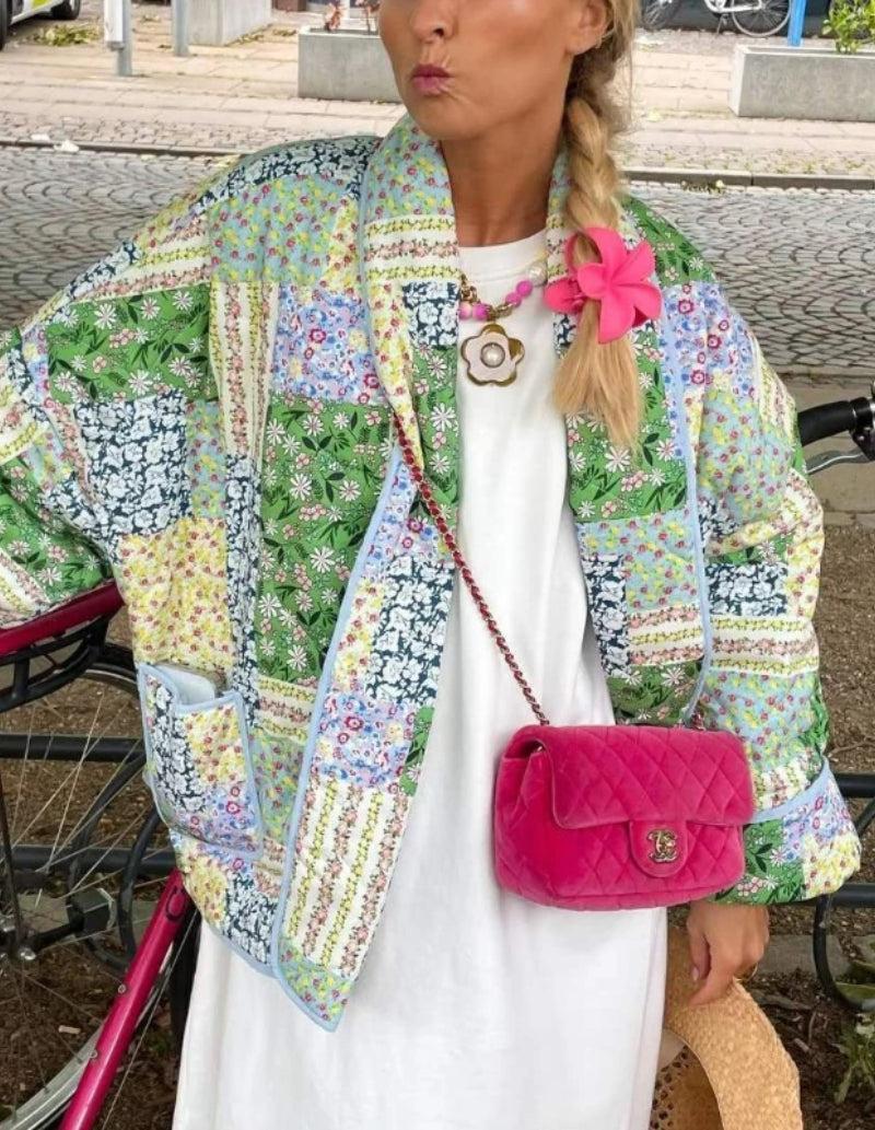 Veste matelassée patchwork fleurie