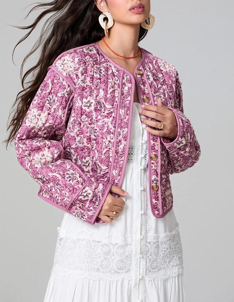 Veste matelassée rose