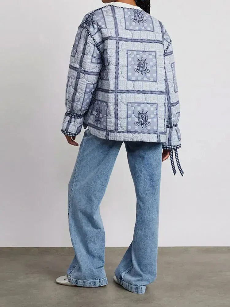 Veste matelassée vichy réversible-Atelier Matelassé