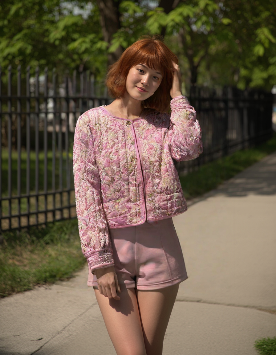Veste matelassée rose
