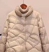 Blouson matelassé à col Beige-crème