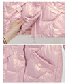 Blouson matelassé femme métalisé Rose