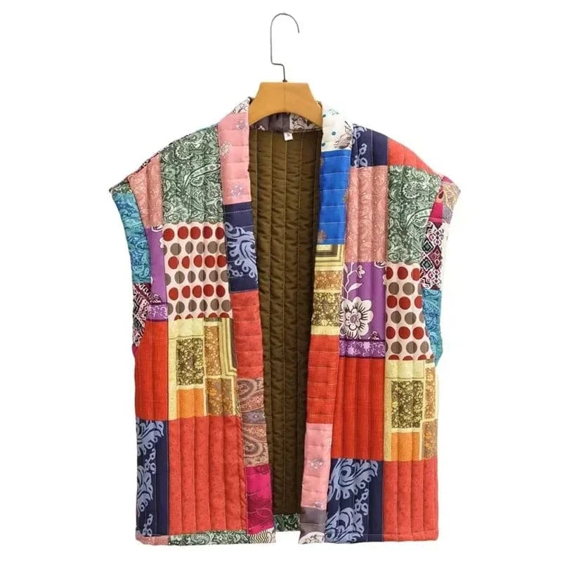 Gilet matelasée sans manche Patchwork