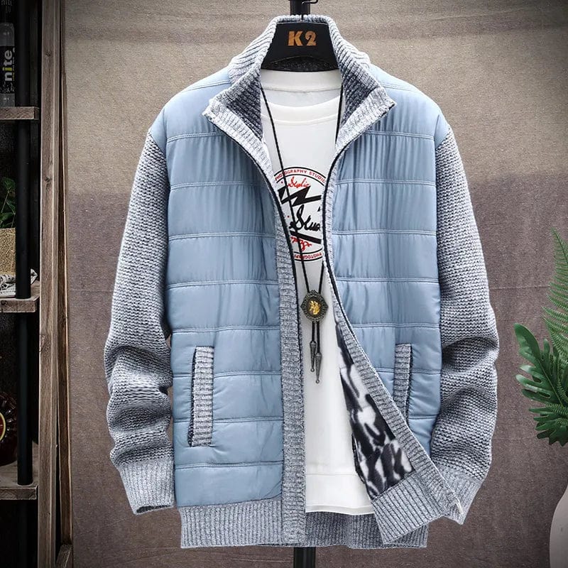 Gilet semi-matelassé casual Gris-Bleu clair