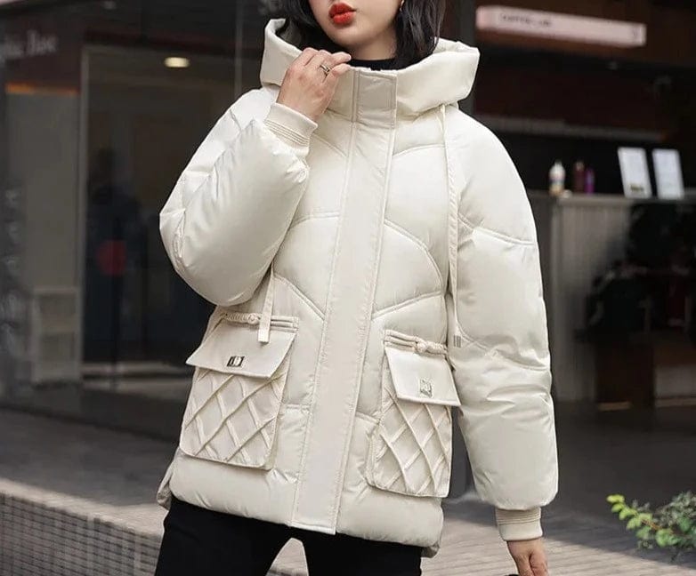 Parka Matelassée Blanc crème Poche XXL