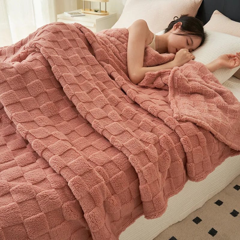 Plaid matelassé confort Rose poudré